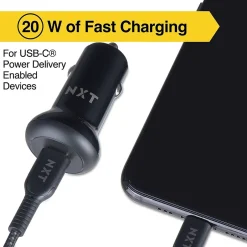 NXT Technologies ™ Universal USB-C Car Charger, Black (NX60450)