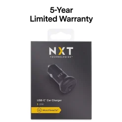 NXT Technologies ™ Universal USB-C Car Charger, Black (NX60450)
