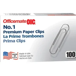Officemate Premium Paper Clips, #1, Silver, 100/Box, 10 Boxes/Pack (99916) Best