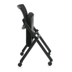 Mesh Back Flip Seat Armless Nesting Chair, Black, Armless (OTG11341B) Folding & Stacking