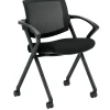 Clearance Mesh Flip Seat Nester with Arms, Black (OTG11340B) Folding & Stacking