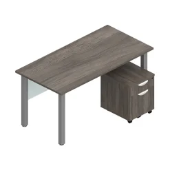 Clearance Superior Laminate 60"W Desk with Mobile Pedestal, Artisan Gray (TDOTG19-AGL) Office Desks