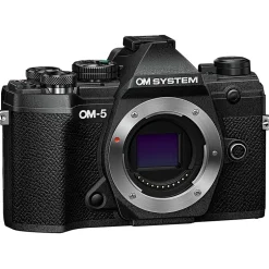 Cameras & Camcorders<Olympus OM SYSTEM OM5 20.4 Megapixel Mirrorless Camera Body Only, Black (V210020BU000)