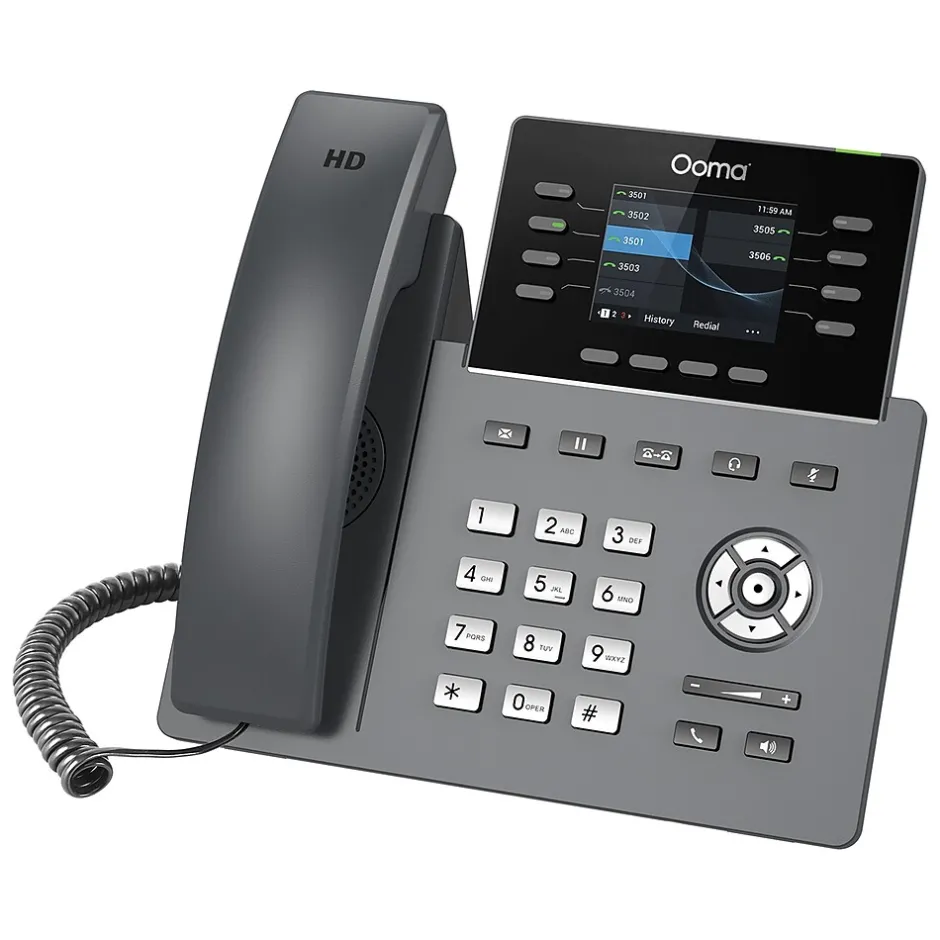 Office Phones & Conferencing<Ooma 8-Line Wi-Fi IP Corded Conferece Phone, Black (2624W)