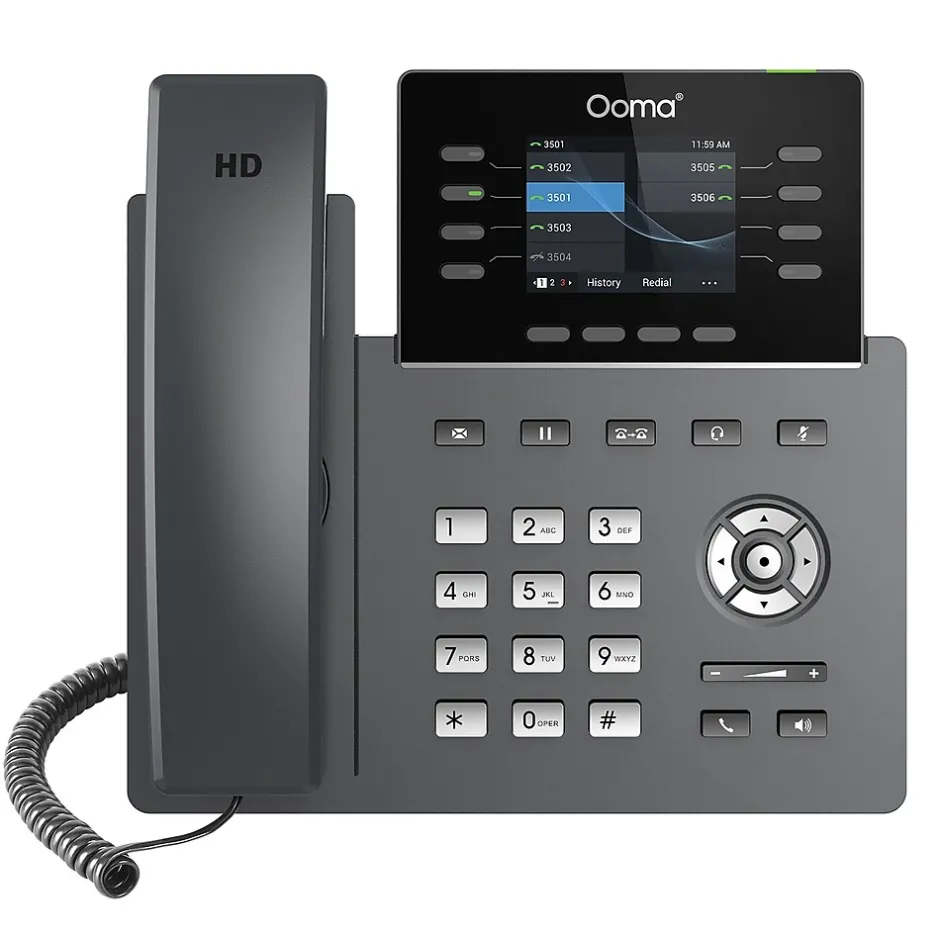 Office Phones & Conferencing<Ooma 8-Line Wi-Fi IP Corded Conferece Phone, Black (2624W)