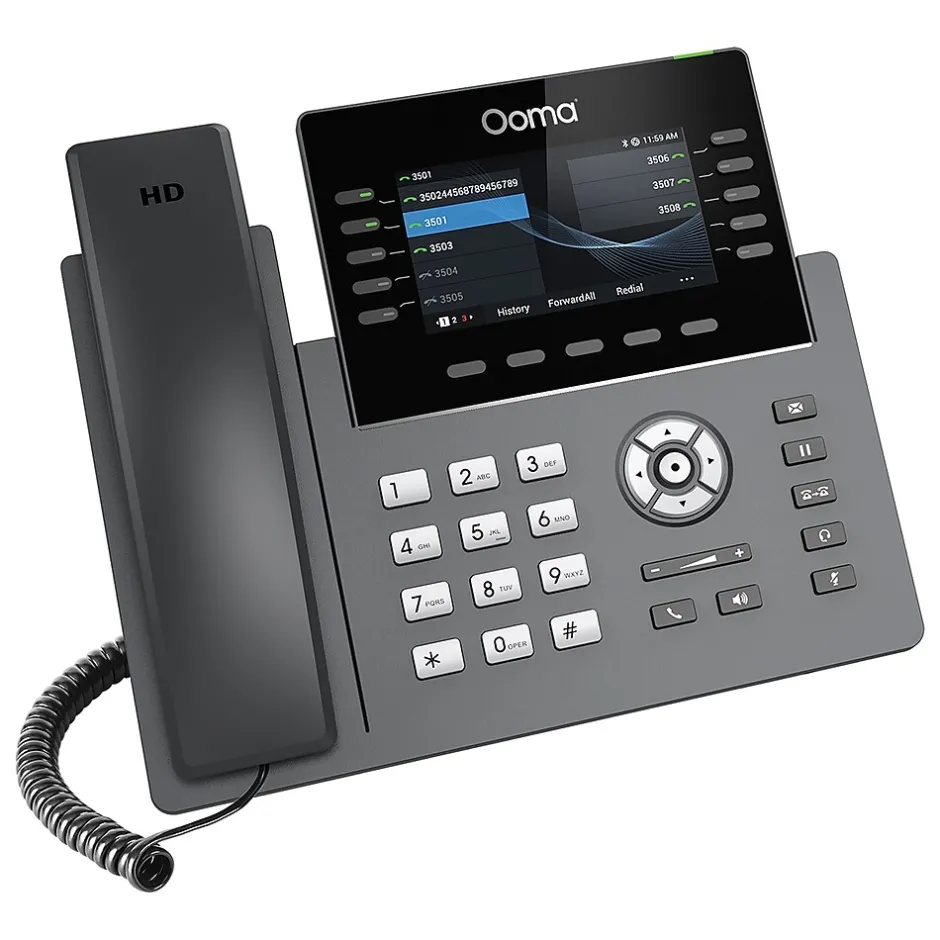 Office Phones & Conferencing<Ooma 10-Line Wi-Fi IP Corded Conferece Phone, Black (2615W)