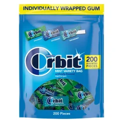 Gum & Mints<Orbit Mint Sugar Free Gum, Assorted Flavors, 13.4 oz., 200 Pieces/Pack, 200/Pack (MMM27955)