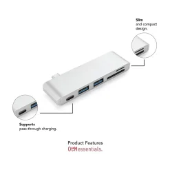 Usb Hubs<OTM Essentials Basics 3-Port USB-C Hub, White (OB-AIAN)
