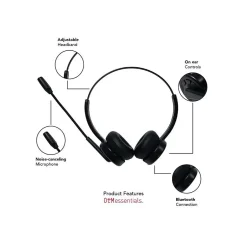 OTM Essentials Pro Wireless Noise Canceling Stereo Headset, Over-the-Head, Black (OB-A6A)* Headsets