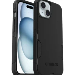 Cell Phone Cases<OtterBox Commuter MagSafe Rugged Case for iPhone 15/14/13, Shock Absorbing, Black (77-93483)