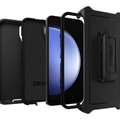 Cell Phone Cases<OtterBox Defender Holster Case for Galaxy S23 FE, Shock Absorbing, Black (77-94283)