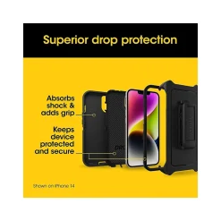 Cell Phone Cases<OtterBox Defender Series Case for iPhone 15/14/13, Black (77-92554)