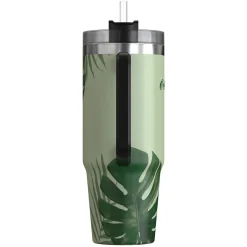 Outdoors Professional Stainless Steel Double-Walled Vacuum Insulated Tumbler with Straw, 30 oz., Tropical Green (OUTD9218)