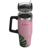 Outdoors Professional Stainless Steel Double-Walled Vacuum Insulated Tumbler with Straw, 30 oz., Tropical Pink (OUTD9225)