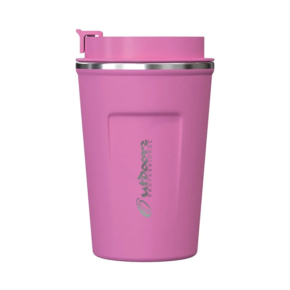 Outdoors Professional Stainless Steel Double-Walled Vacuum Insulated Coffee Cup, 12.8 oz., Pink (OUTD9430)