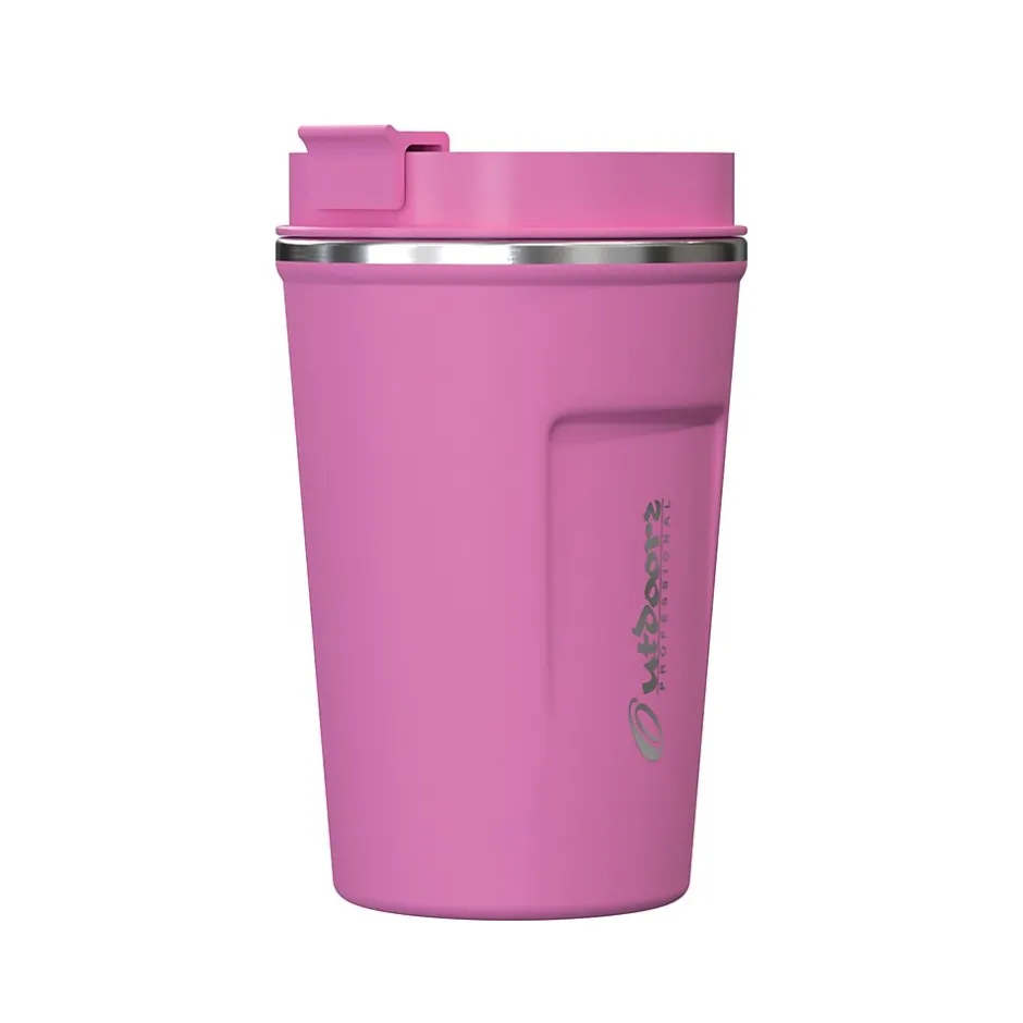 Outdoors Professional Stainless Steel Double-Walled Vacuum Insulated Coffee Cup, 12.8 oz., Pink (OUTD9430)