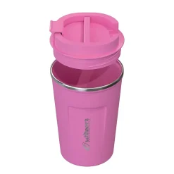Outdoors Professional Stainless Steel Double-Walled Vacuum Insulated Coffee Cup, 12.8 oz., Pink (OUTD9430)