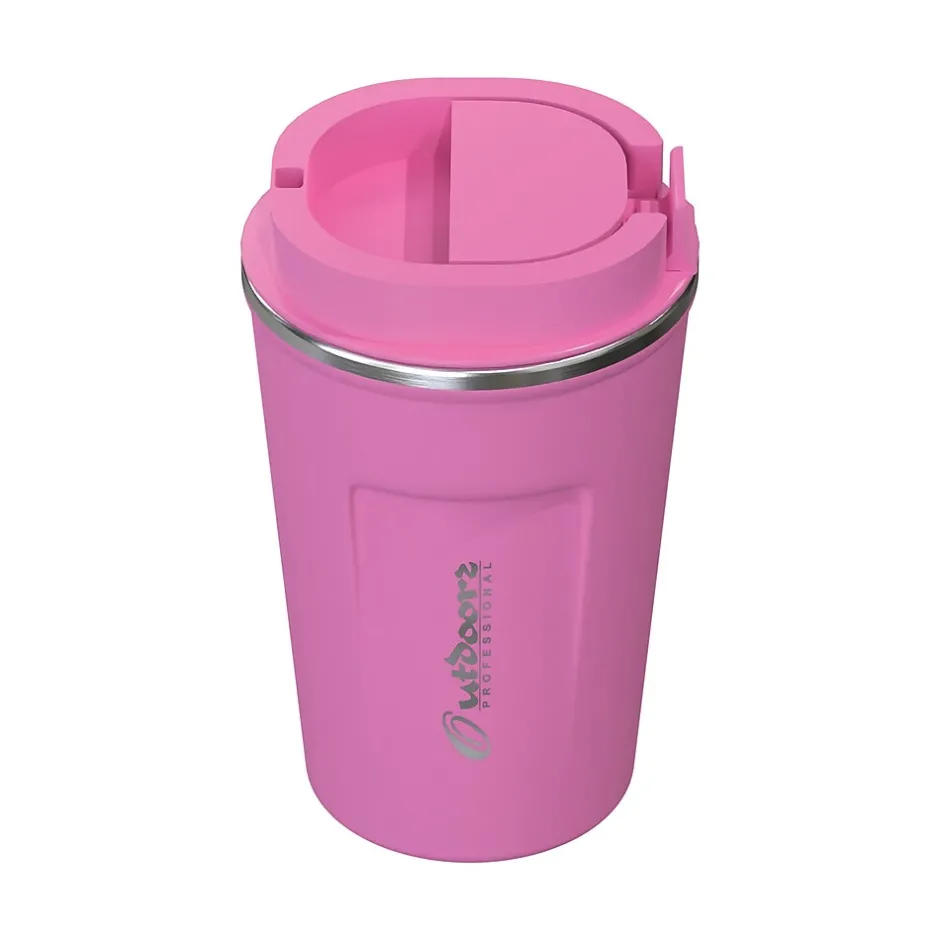 Outdoors Professional Stainless Steel Double-Walled Vacuum Insulated Coffee Cup, 12.8 oz., Pink (OUTD9430)
