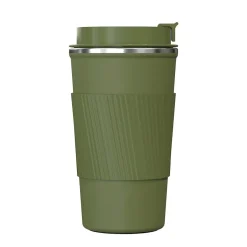 Outdoors Professional Stainless Steel Double-Walled Vacuum Insulated Coffee Cup, 17.2 oz., Olive Green (OUTD9454)