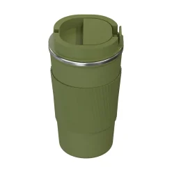 Outdoors Professional Stainless Steel Double-Walled Vacuum Insulated Coffee Cup, 17.2 oz., Olive Green (OUTD9454)