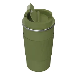 Outdoors Professional Stainless Steel Double-Walled Vacuum Insulated Coffee Cup, 17.2 oz., Olive Green (OUTD9454)
