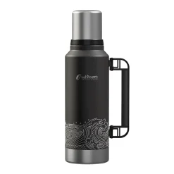 Outdoors Professional Stainless Steel Vacuum Insulated Termo Classic Water Bottle, 33 oz., Black Waves (OUTD9379)