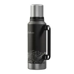 Outdoors Professional Stainless Steel Vacuum Insulated Termo Classic Water Bottle, 33 oz., Black Waves (OUTD9379)
