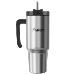 Outdoors Professional Stainless Steel Double-Walled Vacuum Insulated Tumbler with Straw, 30 oz., Silver (OUTD9034)