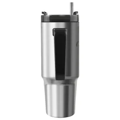 Outdoors Professional Stainless Steel Double-Walled Vacuum Insulated Tumbler with Straw, 30 oz., Silver (OUTD9034)