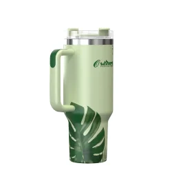 Outdoors Professional Stainless Steel Double-Walled Vacuum Insulated Tumbler with Straw, 40 oz., Tropical Green (OUTD9232)