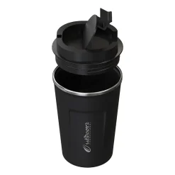 Outdoors Professional Stainless Steel Double-Walled Vacuum Insulated Coffee Cup, 12.8 oz., Black (OUTD9416)