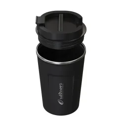 Outdoors Professional Stainless Steel Double-Walled Vacuum Insulated Coffee Cup, 12.8 oz., Black (OUTD9416)