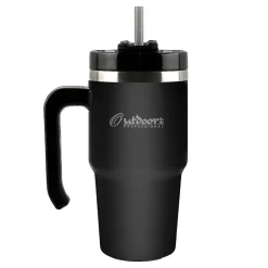 Outdoors Professional Stainless Steel Double-Walled Vacuum Insulated Tumbler with Straw, 20 oz., Black (OUTD6069)