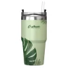 Outdoors Professional Stainless Steel Double-Walled Vacuum Insulated Tumbler with Straw, 20 oz., Tropical Green (OUTD9195)