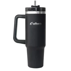Outdoors Professional Stainless Steel Double-Walled Vacuum Insulated Tumbler with Straw, 40 oz., Black (OUTD9041)