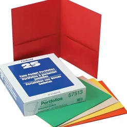 Oxford 10 2-Pocket Paper Presentation Folder, Assorted, 25/Box (57513EE) New