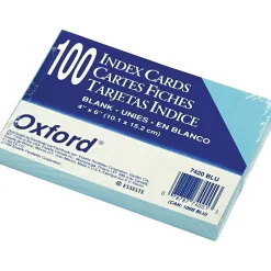 Outlet 4" x 6" Index Cards, Blank, Blue, 100/Pack (7420BLU) Index Cards