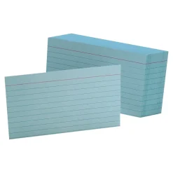 New 3" x 5" Index Cards, Lined Blue, 100/Pack (OXF 7321 BLU) Index Cards