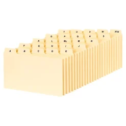 New A - Z Guide Index Card Guides, 3" x 5", Manila Buff 25 Cards/Set (B5325) Index Cards