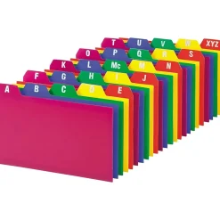 Best Alpha Card Guides, Assorted Colors, 3" x 5", 25/Set (73153) Index Cards