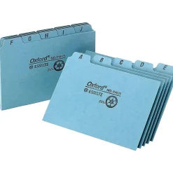 Best A-Z 5" x 8" Index Card Files, Blue, 25/Set (OXF P5825) Index Cards