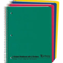 Oxford Earthwise 3-Subject Notebooks, 8.5