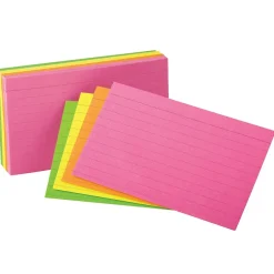 Outlet Glow Index Cards, 4" x 6", 100 Per Pack, 6 Packs (ESS99755-6) Index Cards