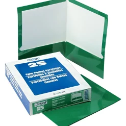 Oxford Laminated Portfolio, High Gloss, Green, 11" x 8 1/2", 25/Bx Discount