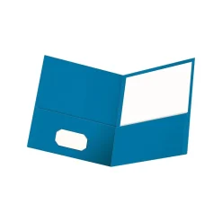 Oxford 2-Pocket Presentation Folders, Light Blue, 25/Box (OXF 57501) Clearance