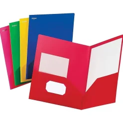 Oxford 2-Pocket Presentation Folders, Assorted Colors, 25/Box (OXF 99810) New