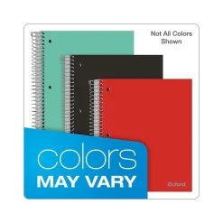 Oxford 5-Subject Notebooks, 8.5" x 11", College Ruled, 200 Sheets, Assorted Colors (10588) New