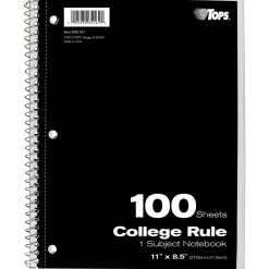 Oxford 1-Subject Notebooks, 8.5" x 11", College Ruled, 100 Sheets, Each (65161) Sale