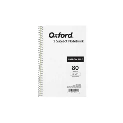 Oxford 1-Subject Notebooks, 5" x 8", Narrow Ruled, 80 Sheets, Gray (25-401R)