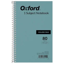 Oxford 1-Subject Notebooks, 5" x 7.75", College Ruled, 80 Sheets, Blue (65119) Sale